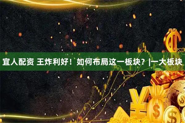 宜人配资 王炸利好！如何布局这一板块？|一大板块